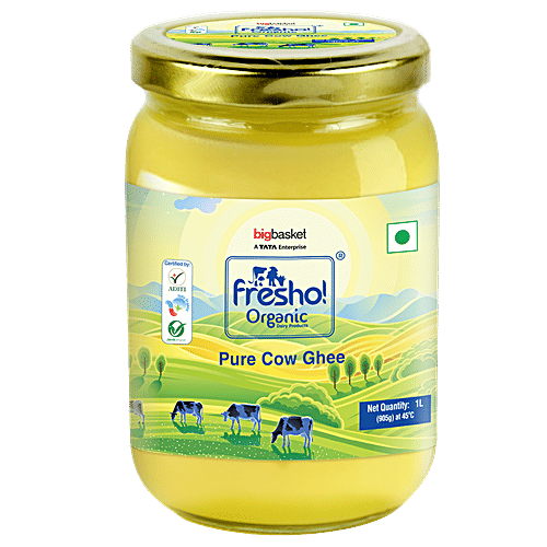 fresho! Organic Desi Cow Ghee, Slowly Cooked, Rich Aroma|1 L