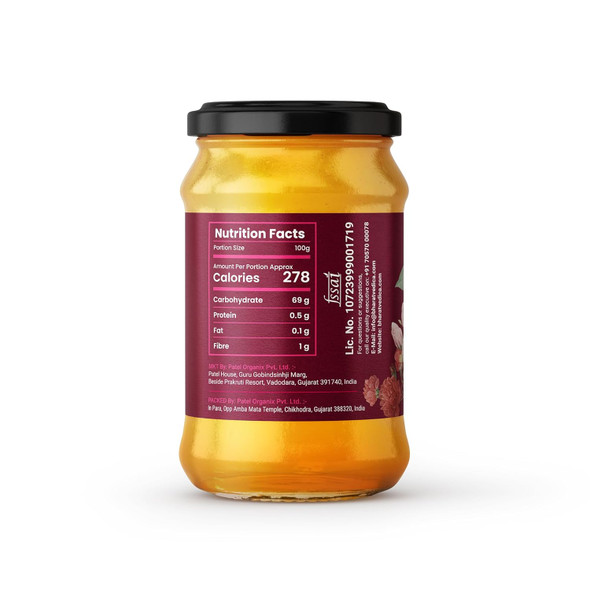 Bharat Vedica Rose Petal (Gulkand) Honey 350gm | 100% Pure & Natural | Raw, Unprocessed & Organic Honey | No Sugar Adulteration | Lab Certified | Glass Jar