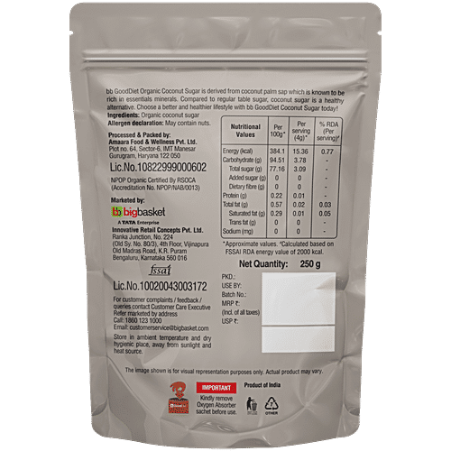 bb Gooddiet Organic Coconut Sugar|250 g