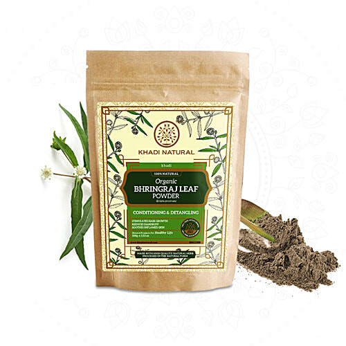 Khadi Natural Bhringraj Leaf Organic Powder - Deeply Moisturizes Scalp|100 g