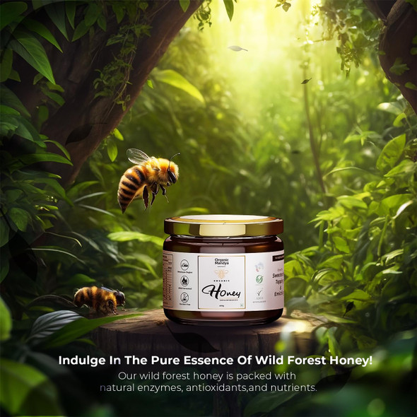 Organic Mandya Raw Wild Forest Honey || 100% Pure & Natural NPOP Organic Certified || Raw, Unprocessed (Honey 400g)