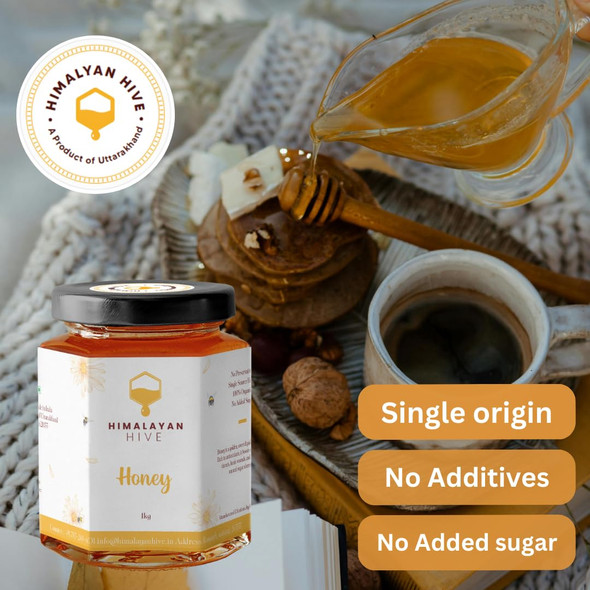 Himalayan Hive Honey – Pure Organic Honey, Raw & Unfiltered, Natural Sweetener for Tea, Toast & Recipes|500 GRAM