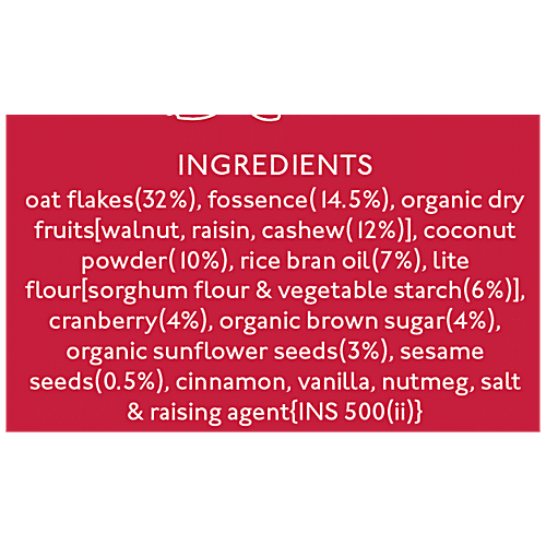 Nourish Organics Oats Cranberry Cookies - Rich In Antioxidants & Fibre, No Preservatives|130 g