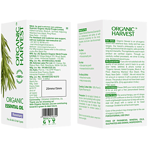 Organic Harvest Rosemary Oil|10 ml