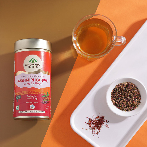 Organic India Kashmiri Kahwa with Saffron 100 gm Tin