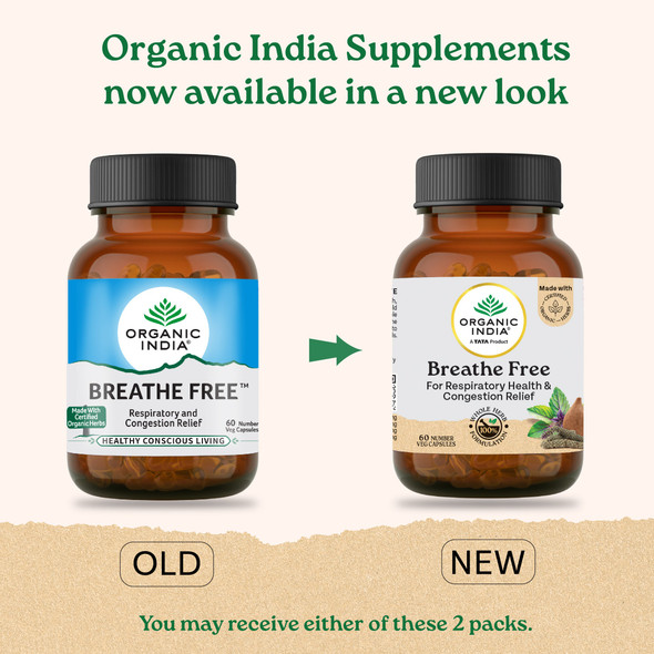 Organic India Breath Free Capsule to Increase Lung Capacity|60 caps