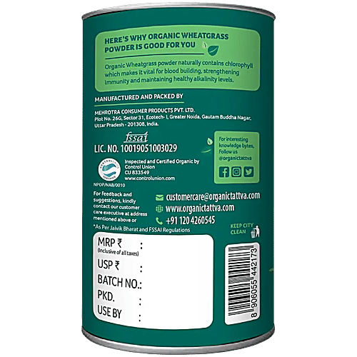 Organic Tattva Organic-Wheat Grass Powder|100 g