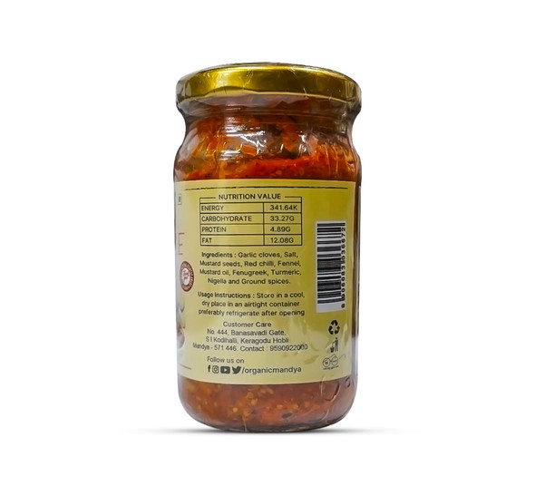 Organic Mandya Organic Garlic Pickle|200g