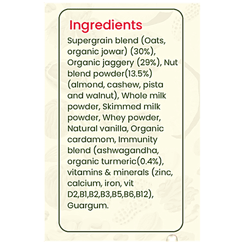 Timios High Protein Nuts & Turmeric Hearty Milk Mix - No Sugar, With Oats, Organic Jowar, Nut Blend Powder|250 g