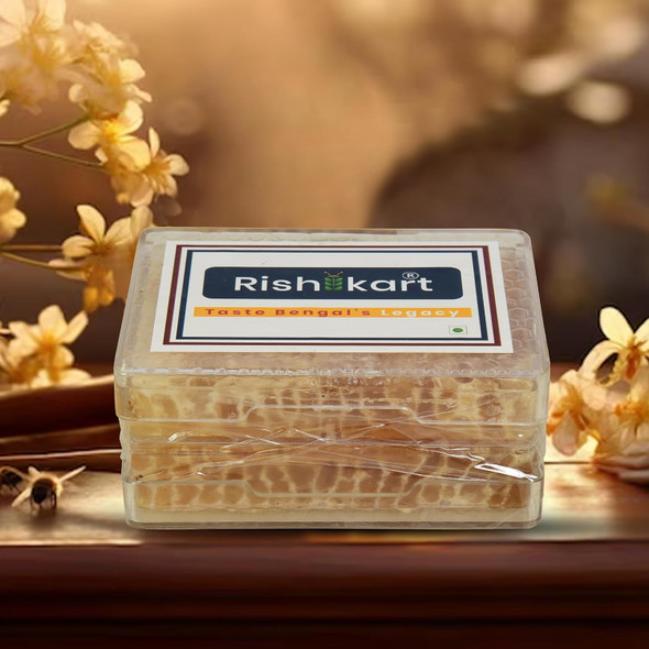 Rishi Kart Raw Organic Honeycomb - 4 inch by 3 inch block Natural (250-300 g)