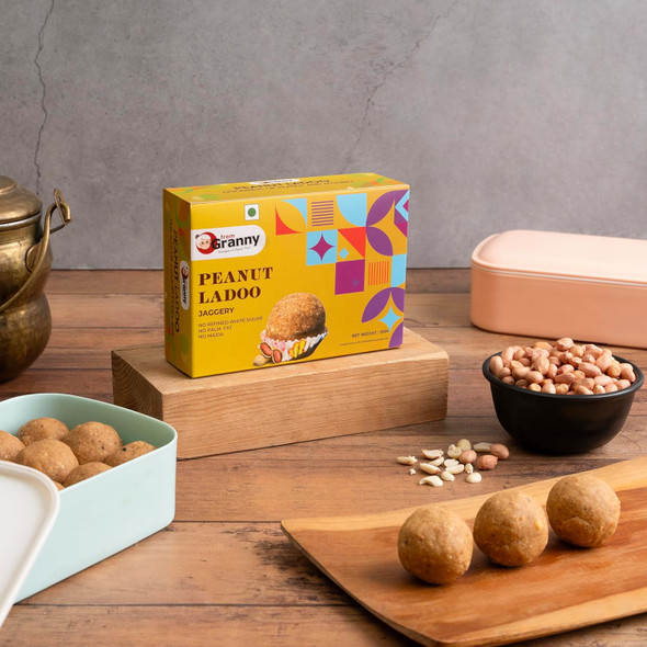 From Granny - Peanut Ladoo Jaggery | 200g | Indian Sweets Mithai - Ladoo Sweets | High Protein Laddu Sugar Free