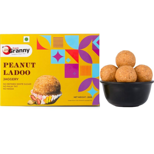 From Granny - Peanut Ladoo Jaggery | 200g | Indian Sweets Mithai - Ladoo Sweets | High Protein Laddu Sugar Free