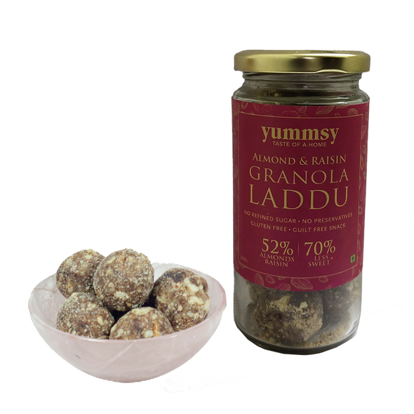 Yummsy Granola Laddu - Almonds & Raisins | 14.11 Oz | 0.88 lbs