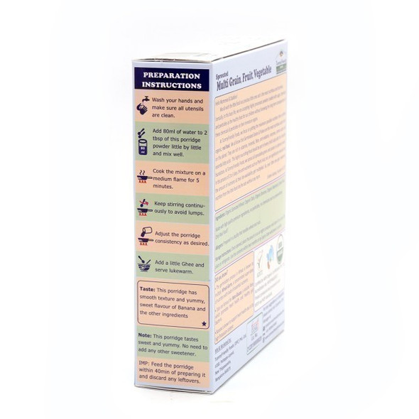 TUMMYFRIENDLY FOODS Organic Sprouted Multigrain Fruit Vegetable P|200 g