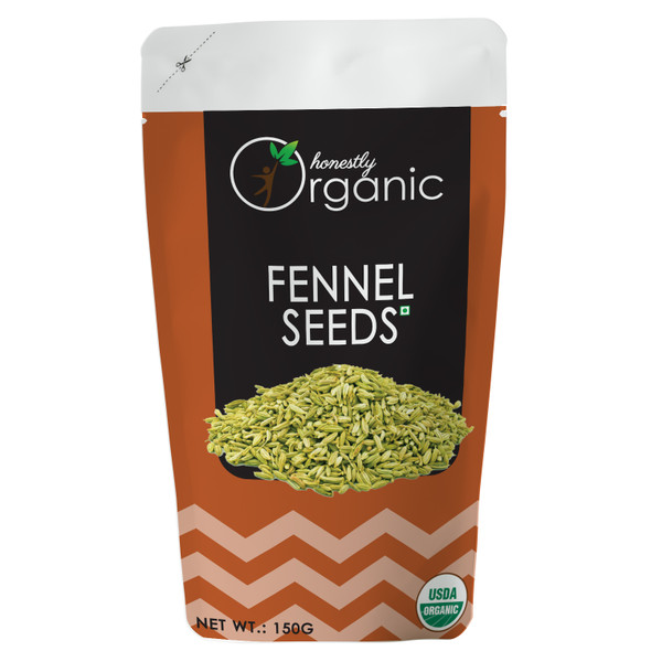 D-Alive | Honeslty Organic Fennel Seeds - 150g - Packed In Eco Friendly Paper Pouch | 5.29 Oz | 0.33 lbs
