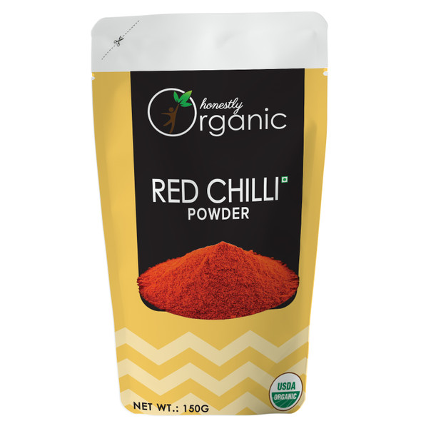 D-Alive | Honestly Organic Red Chilli Powder - 150g - Packed In Eco Friendly Paper Pouch | 5.29 Oz | 0.33 lbs