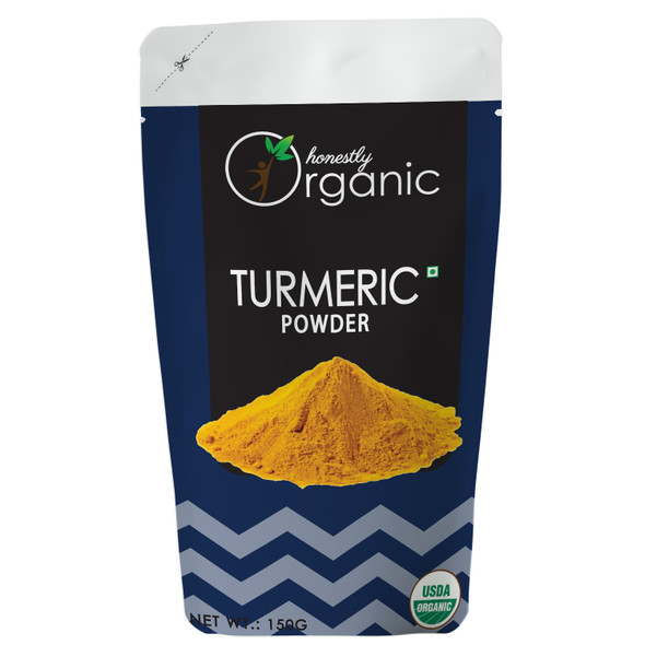 D-Alive | Honestly Organic Turmeric Powder - 150g - Packed In Eco Friendly Paper Pouch | 5.29 Oz | 0.33 lbs
