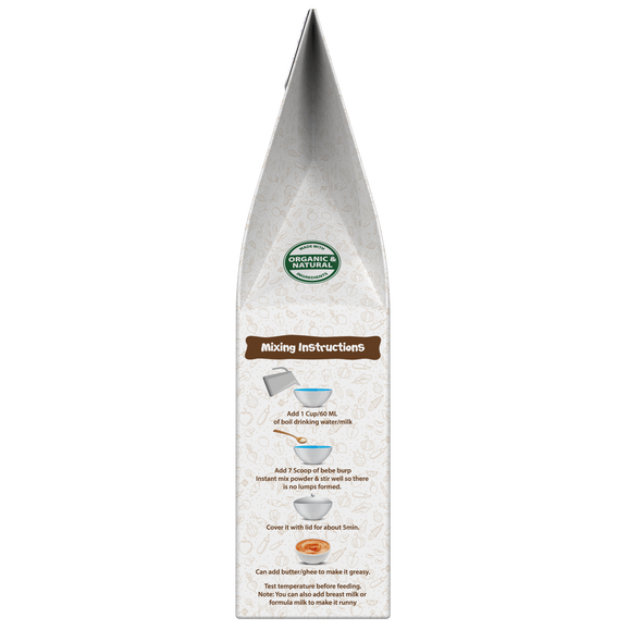 Bebe Burp | Natural Baby Food Instant Mix Finger Millet Porridge with Apple & Carrot  | 7.05 Oz | 0.44 lbs