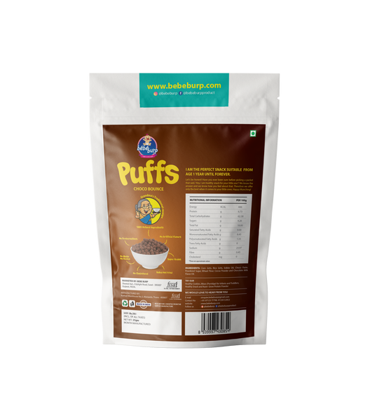 Bebe Burp | Grandma's Super Puffs Choco Bounce Pack Of 4 - 35 gms each | 4.23 Oz | 0.26 lbs