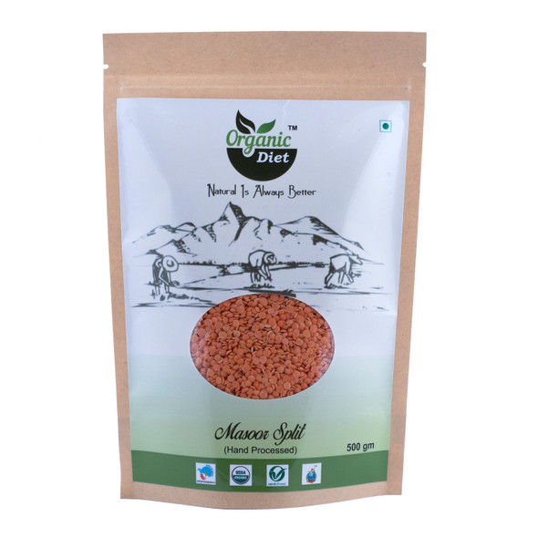 Organic Diet | Masoor Split(Masoor Chilka) | 17.64 Oz | 1.1 lbs