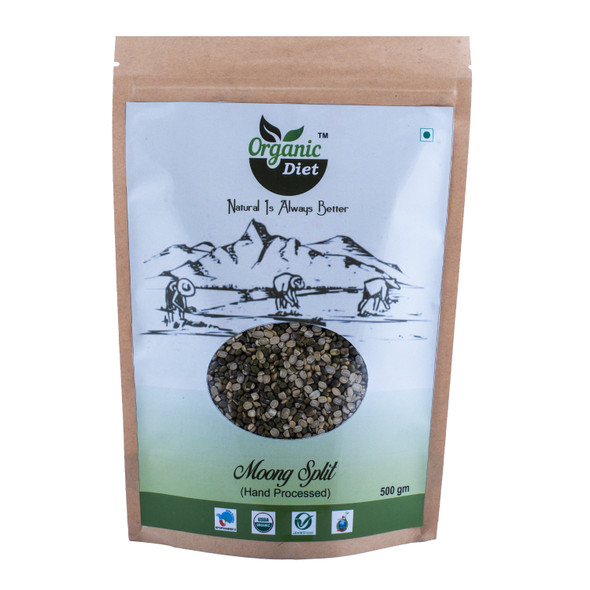 Organic Diet | Moong Split (Moong Chilka) | 17.64 Oz | 1.1 lbs