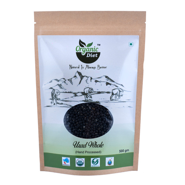 Organic Diet | Urad Whole(Urad Sabut) | 17.64 Oz | 1.1 lbs