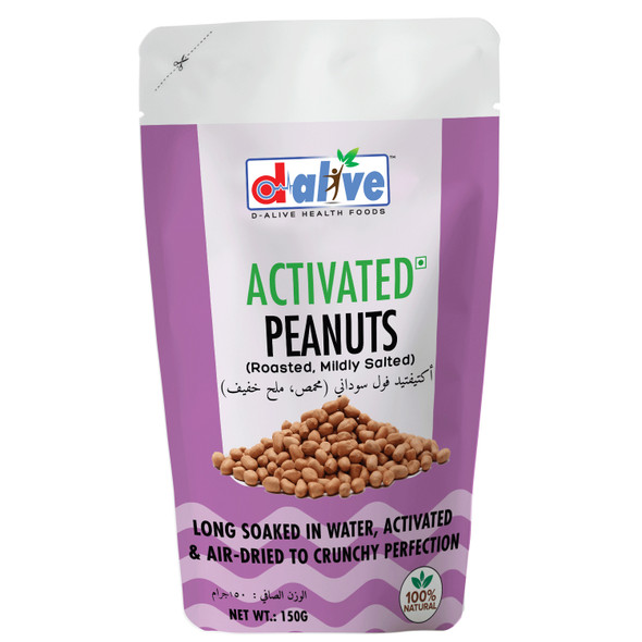 Activated  Peanut's - Mildly Salted (100% Fresh & Natural, Long Soaked & Air Dried to Crunchy Perfection)  | By D-Alive | For USA | 5.29 Oz | 0.33 lbs