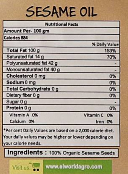 Flaxseed Alsi/Teesi Oil, 200 ml | By Elworld Organic| For USA | 7.05 Oz | 0.44 lbs