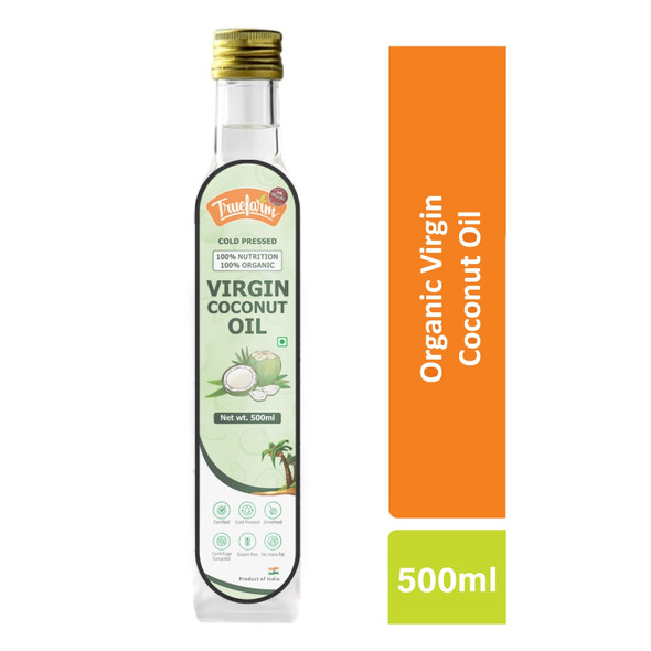 Organic Virgin Coconut Oil 500ml | True Farm Foods | For USA | 16.91 Oz | 1.1 lbs