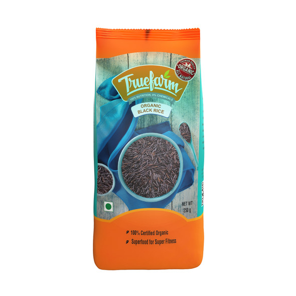 Organic Black Rice (250g) | True Farm Foods | For USA | 8.82 Oz | 0.55 lbs