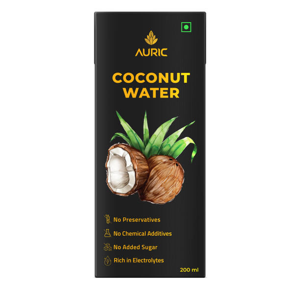 Tender Coconut Water Energy Drink - No Added Sugar | Natural Energizer | Safe Hygienic Packaging (Pack of 27) | By Auric | For USA | 182.59 fl Oz | 1.43 gallons