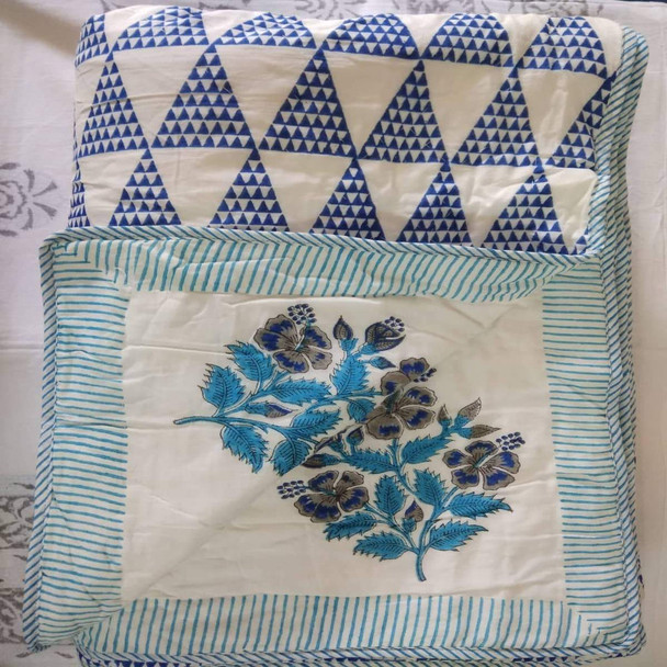 100% Cotton Razai Printed With Natural Colour |By Moriyo | 35.27 Oz | 2.2 lbs | SU-TQ-MAY20