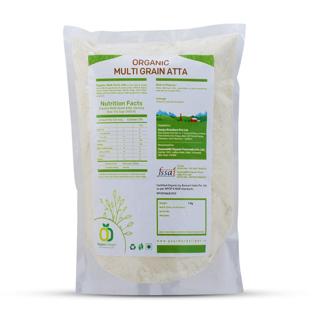 Organic Delight All Natural Multi Grain Atta|35.2Oz|2.2lbs