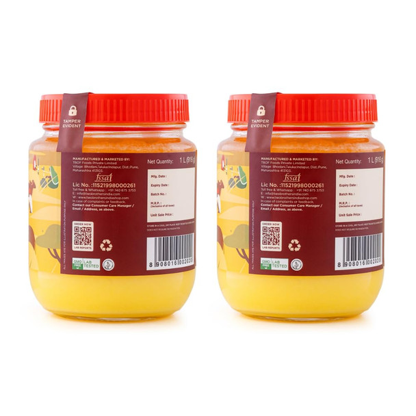 Two Brothers Organic Farms A2 Cultured Ghee, Desi Gir Cow|2 kg 300 g|5.59 lbs