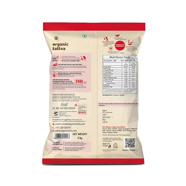 Organic Whole Wheat Flour (Chakki Atta)|1000gm|2.43 lbs