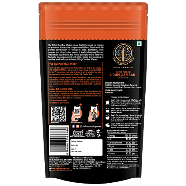 The Flavour Trail by Swani Made with Organic - Udupi Sambar Masala|100 g