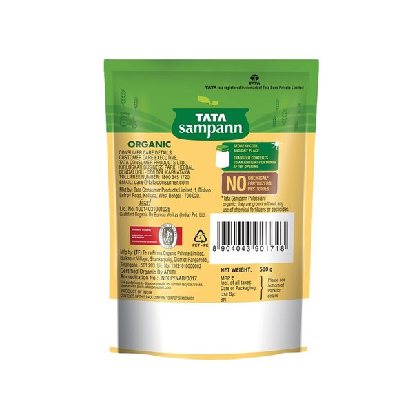 Tata Sampann Organic Arhar Dal Unpolished|500 g