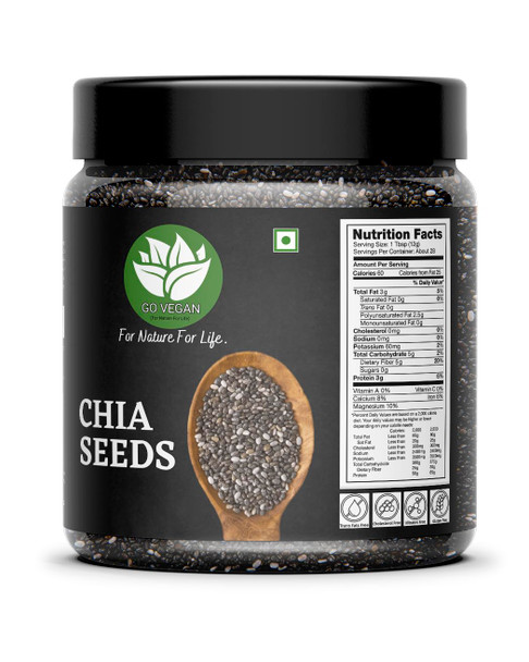 Go Vegan Premium Black Chia Seeds â€“ Calcium & Protein Superfood|1 kg|2.43 lbs