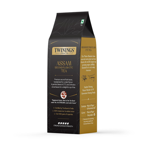 Twinings Assam Second Flush CTC Tea, 250g | Premium Black Tea | Strong Flavour Strength|250 gm|8.82 Oz