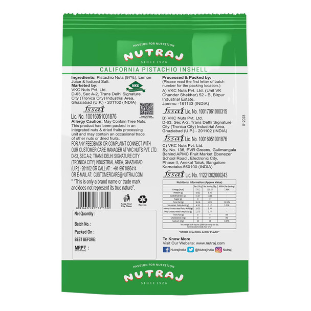 Nutraj California Pistachios|400gm|14.11 Oz