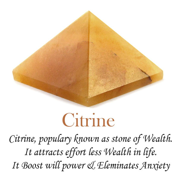 Real Crystal Citrine Orgonite Pyramid, Healing Crystal Pyramid, Pyramid Crystal Gemstone Pyramid for Meditation, Motivation, Positivity - Handmade in India|1 piece|8.82 Oz