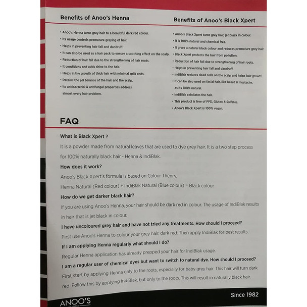 Anoos Black Expert Hair Henna|100 gm|3.53 Oz