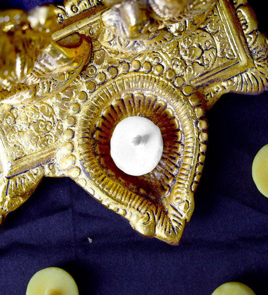 SATVIK Pack of 50 Pure Ghee Wicks for Puja | Ready-to-Use Diya Batti|120 g|4.23 Oz