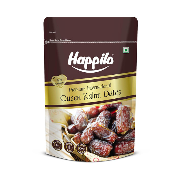 Happilo Premium International fresh Queen Kalmi Dates|200gm|7.05 Oz
