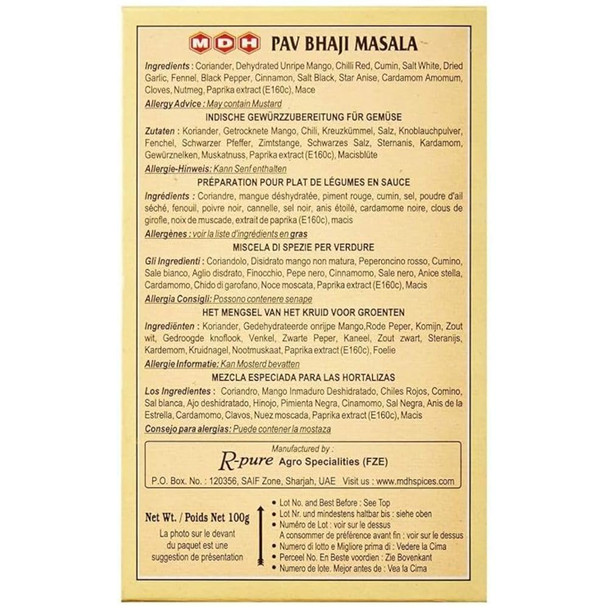MDH Pav Bhaji Masala|100 g|3.53 Oz