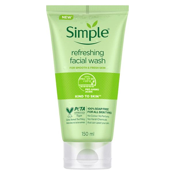 Simple Kind To Skin Refreshing Face Wash|150 ml|5 Floz