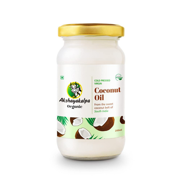 Akshayakalpa Organic Cold Pressed Virgin Coconut Oil|200 ml| 6.7 FlOz