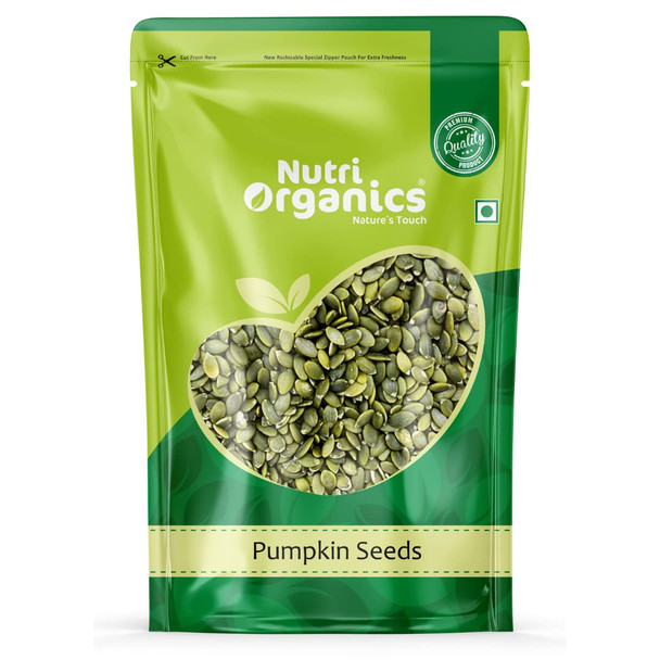 Nutri Organics Raw & Unroasted Pumpkin Seeds | Immunity Booster and Fiber Rich Superfood | Rich Source of Omega 3 | Highly Nutritious Snack | Rich in Protein, Dietary Fibre, Zinc & Magnesium|200gm|7.05 Oz