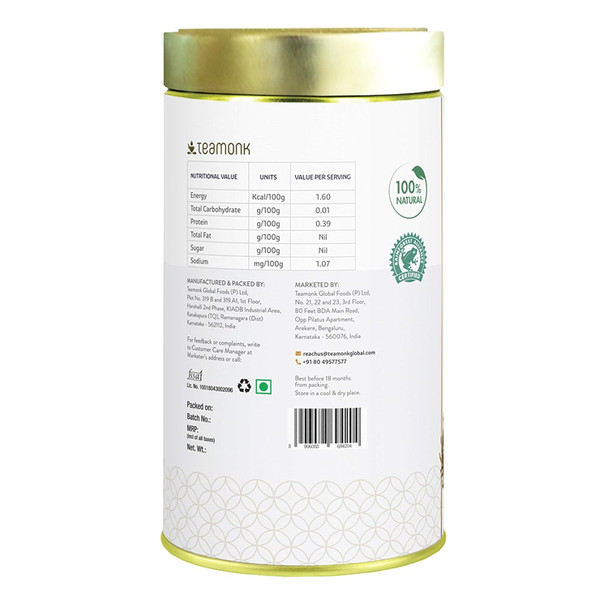 Teamonk - Tennen Nilgiri Silver Tips White Tea (75g, 37 Cups) | USDA Certified Organic Tea | Herbal Tea | Supports Detoxification, Immunity, & Skin Health | No Oil or Artificial Aroma | Darjeeling Tea|2.64Oz|0.165lbs