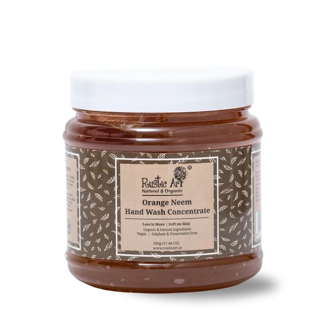 Rustic Art Orange Neem Organic Hand Wash | Natural|17.6Oz|1.1lbs